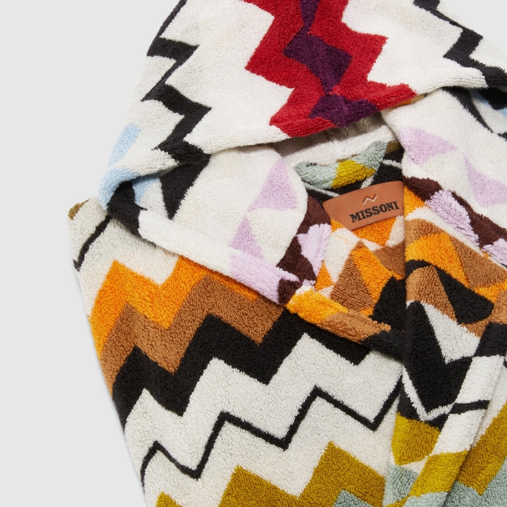Murrina Multicolour Zigzag Cotton Bathrobe