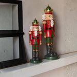 Large Red & Dark Green Nutcracker Figurine – Decorative Christmas