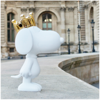 Snoopy Crown Bicolor Small Figurine - White/Gold