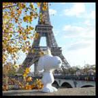 Snoopy Crown Bicolor Small Figurine - White/Gold