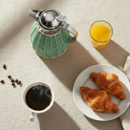 Chantilly Leather & Rattan Stainless Steel Carafe with Chrome Finish 1.0 lt