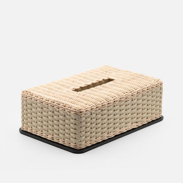 Amiens Rattan Tissue Box (Ivory)