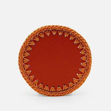 Rochelle Leather & Crochet Coasters Set of 6 (Mango)