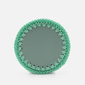 Rochelle Leather & Crochet Coasters Set of 6 (Mint)