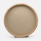 Orsay Rattan Round Tray Ivory (Large)