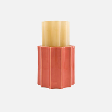Duetto Vase – Amber Yellow & Terracotta