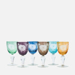 Peony Multicolour Wine Glasses – Set of 6