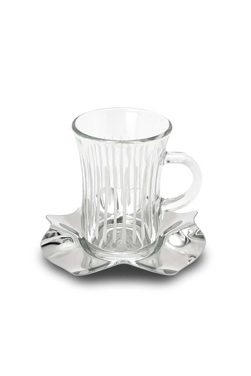 Petal Tea Cups, Silver, Set of 6