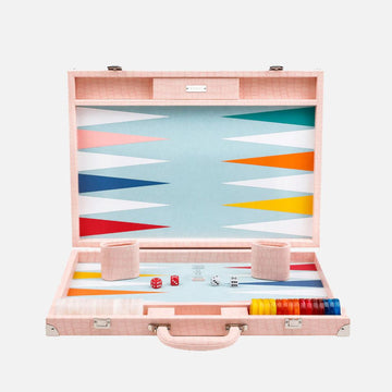 طاولة الزهر الكبيرة ذات التمساح الوردي