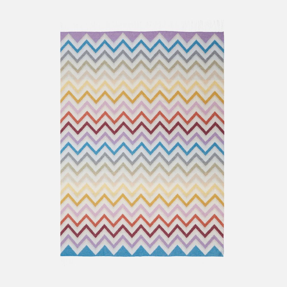Plaid Watamu 130x190 cm in wool blend zig zag