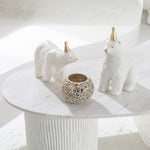 Polar Bear Figurine with Party Hat White/Gold