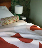 Roma Merino Wool Throw in beige & pink