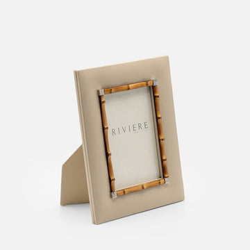 Riviere Bice Leather Frame with Chrome Details & Bamboo Trim (Small)