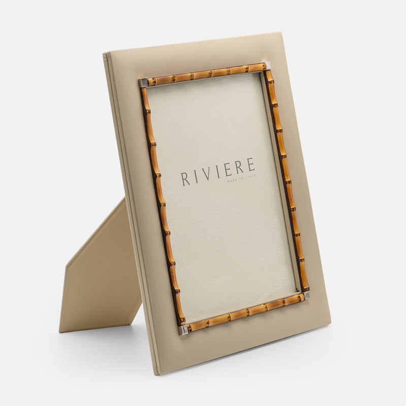 Bice Leather Frame Chrome & Bamboo (Large)