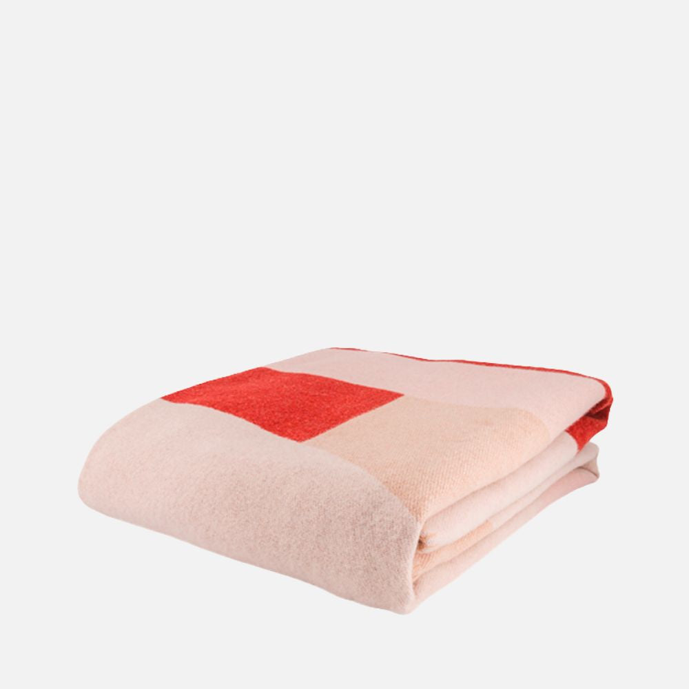 Roma Beige & Pink Wool Throw