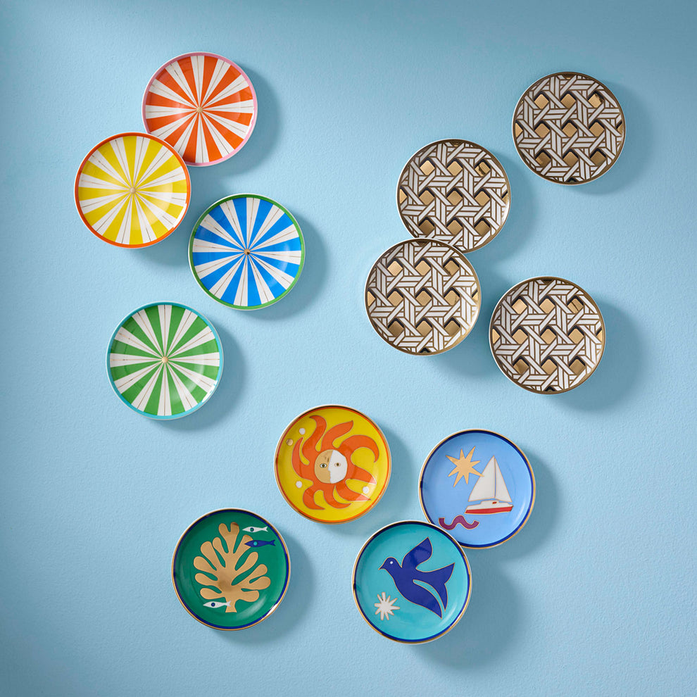 Basketweave Coasters - High-Fired Porcelain Set of Four
