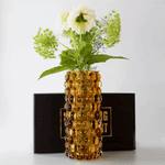 Hurricane Boule Vase – Amber Hand-Blown Glass