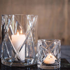 Hurricane Crystal Lamp Medium – Hand-Cut Candle Holder
