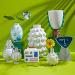 Como Scalloped Urn - Marbleized Acrylic