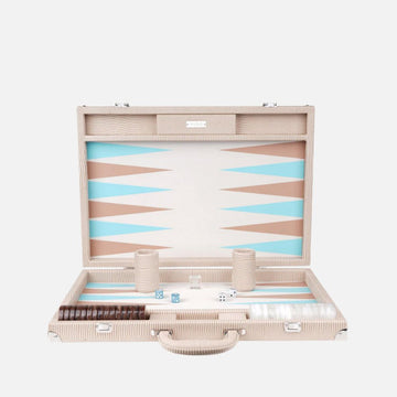 طاولة الزهر الكبيرة من نوع سحلية الرمل البيج