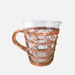 Seagrass Rattan Cage Pitcher – Handwoven Glass