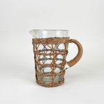 Seagrass Rattan Cage Pitcher – Handwoven Glass