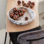 Serving Bowl Marble Beige – Large Round Stone Bowl 35 cm