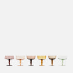 Set of 6 Goblets – Assorted Shapes Blown Glass, 11 cm