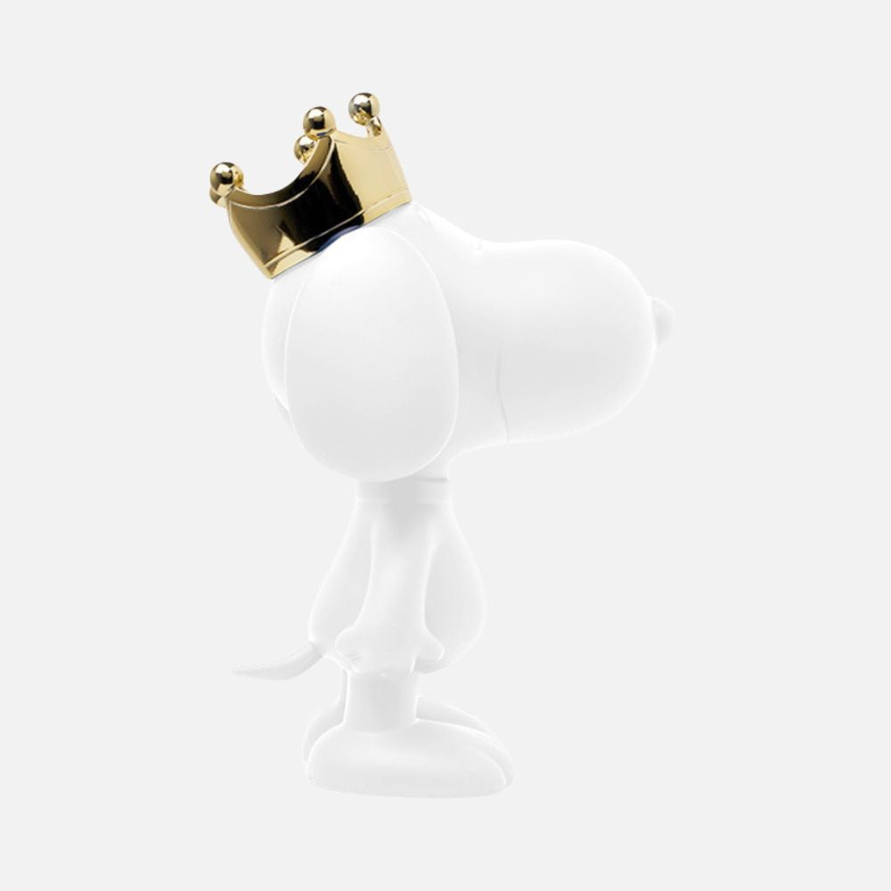 Snoopy Crown Bicolor Small Figurine - White/Gold