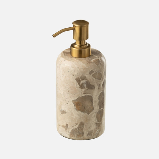 Marble Soap Dispenser – Beige/Gold