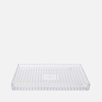 Spiral Rectangular Crystal Tray 30x25cm – Clear