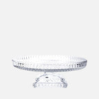 Spiral Round Crystal Tray with Foot 30cm – Clear