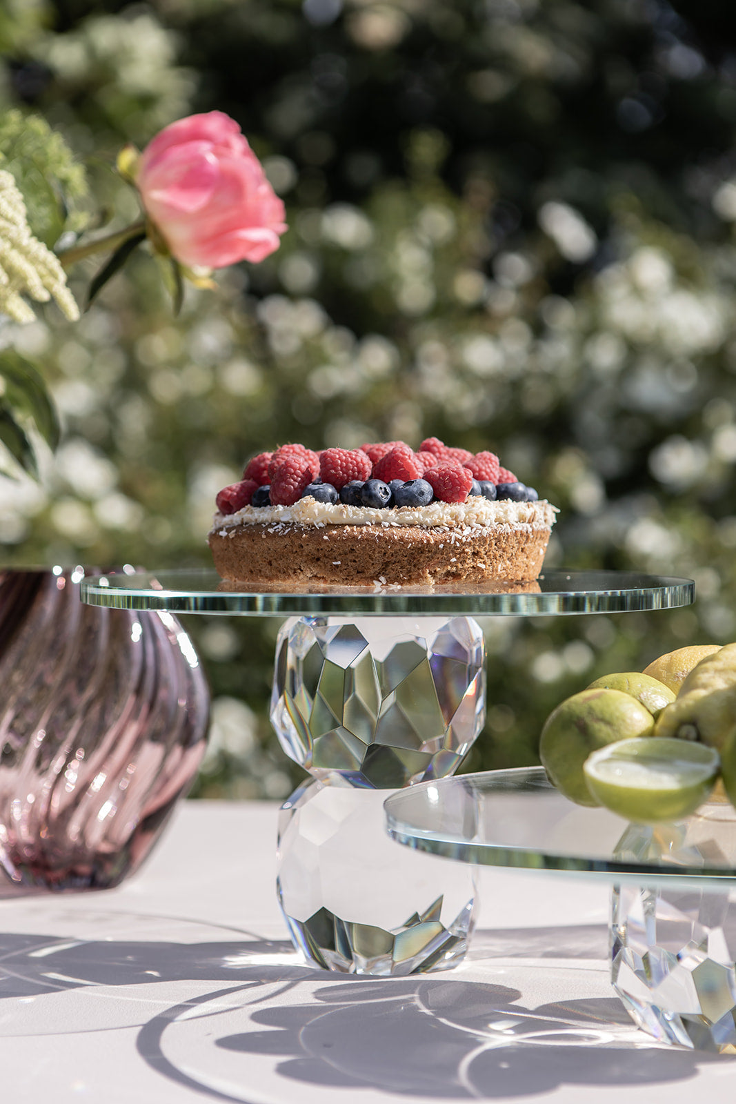 Double Storm Crystal Cake Stand, 30cm