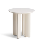 Cream white lacquered beech wood side table