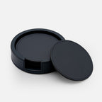 Tao Leather Coaster Set of 6 with Holder (Blue)
