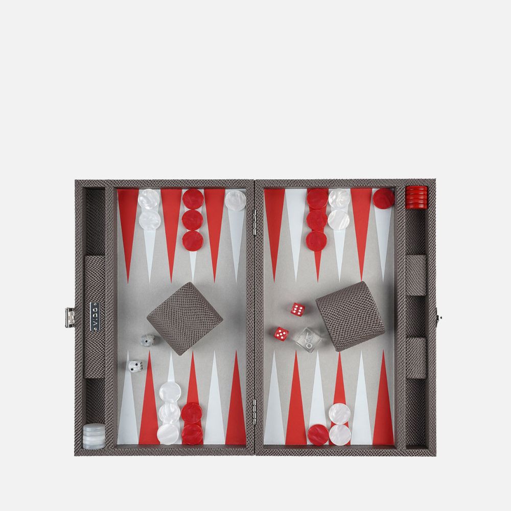 Taupe Grey Snake Medium Backgammon