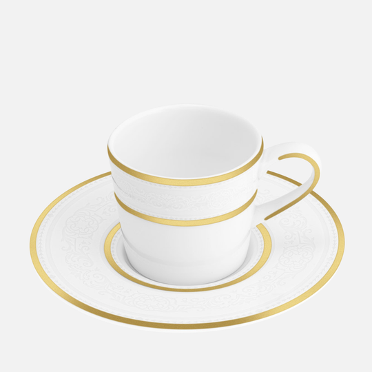Opera White Espresso Cup & Saucer 9Cl G.B.
