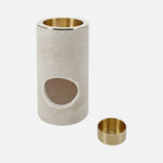 Travertine Oil Burner – Brass Bowl &amp; Tealight Base