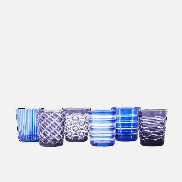 Cobalt Mix Glass Tumblers – (Set of 6)