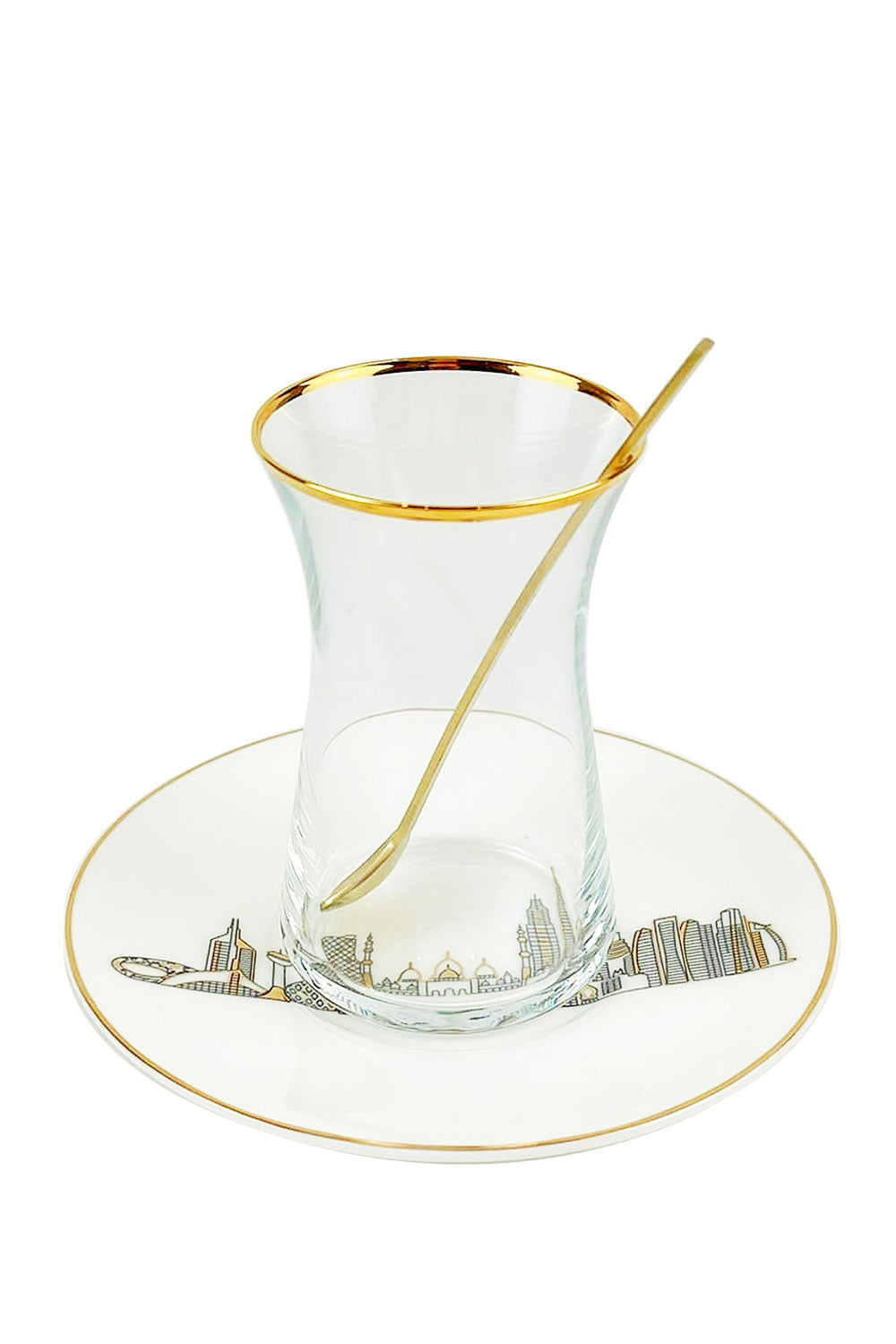UAE Skyline Tea Cup with Saucer, Set of 6 - Maison7