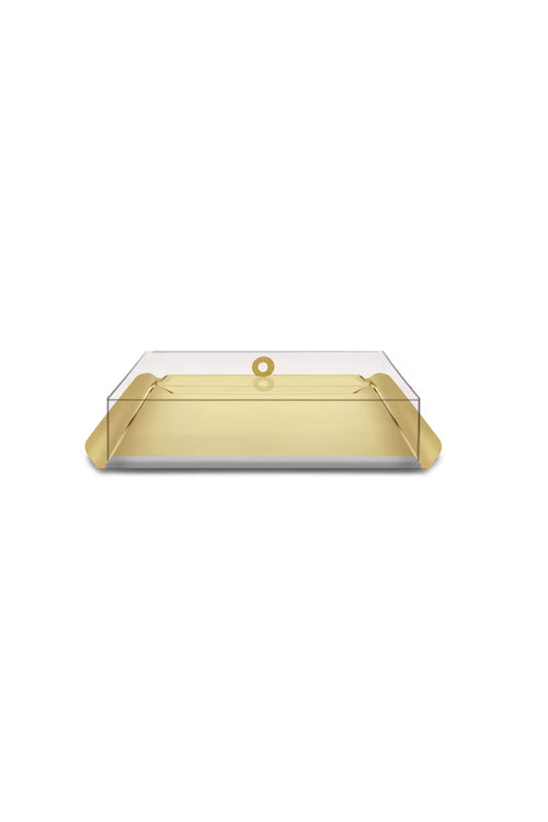 DT Small Tray & Cover, Gold, 26x32cm