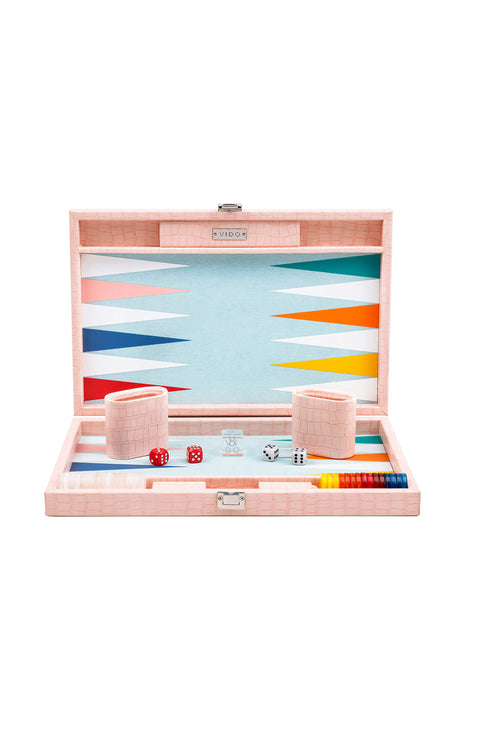 VIDO-Pink Crocodile Medium Backgammon for Celebrate__x0026__Gift