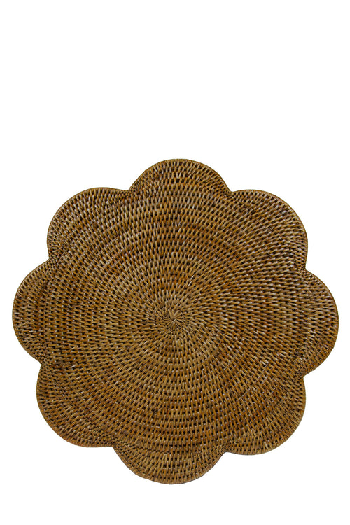 Caspari Rattan-Scall rnd placemat na for Celebrate__x0026__Gift