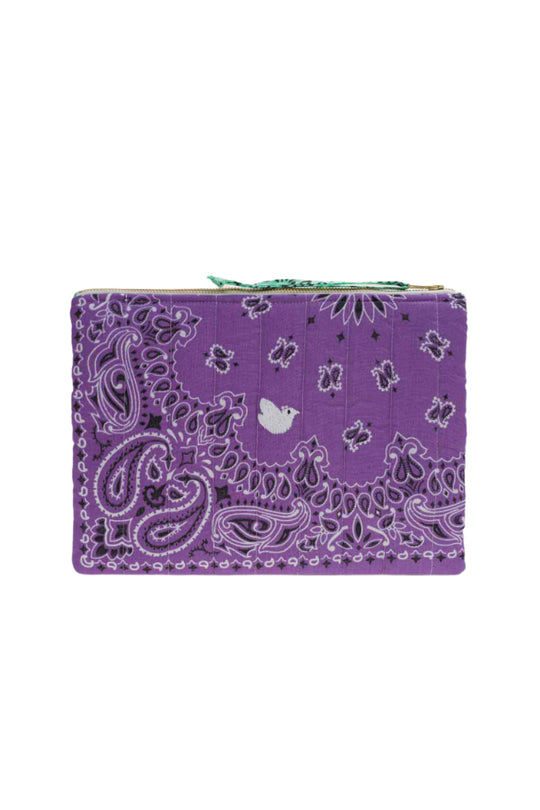 Call It Pochette Zippée Matelassé - Colombelilas/ Mint Quilted Zip Pouch