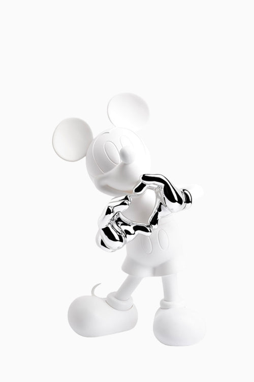 Mickey With Love Small Figurine - White/Silver