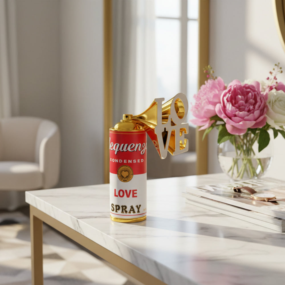 Sculpture "Lovespray" Gold Cm.