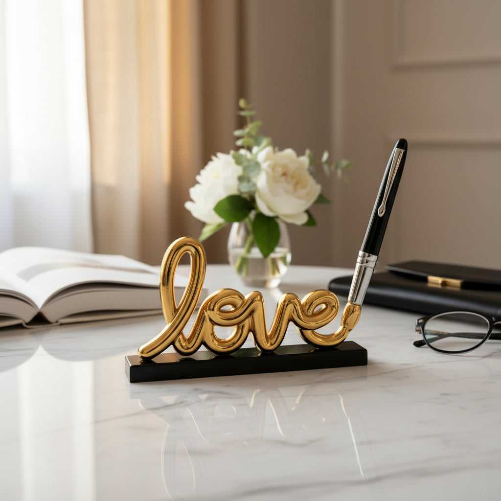 Love Sign Sculpture, Gold, 30cm