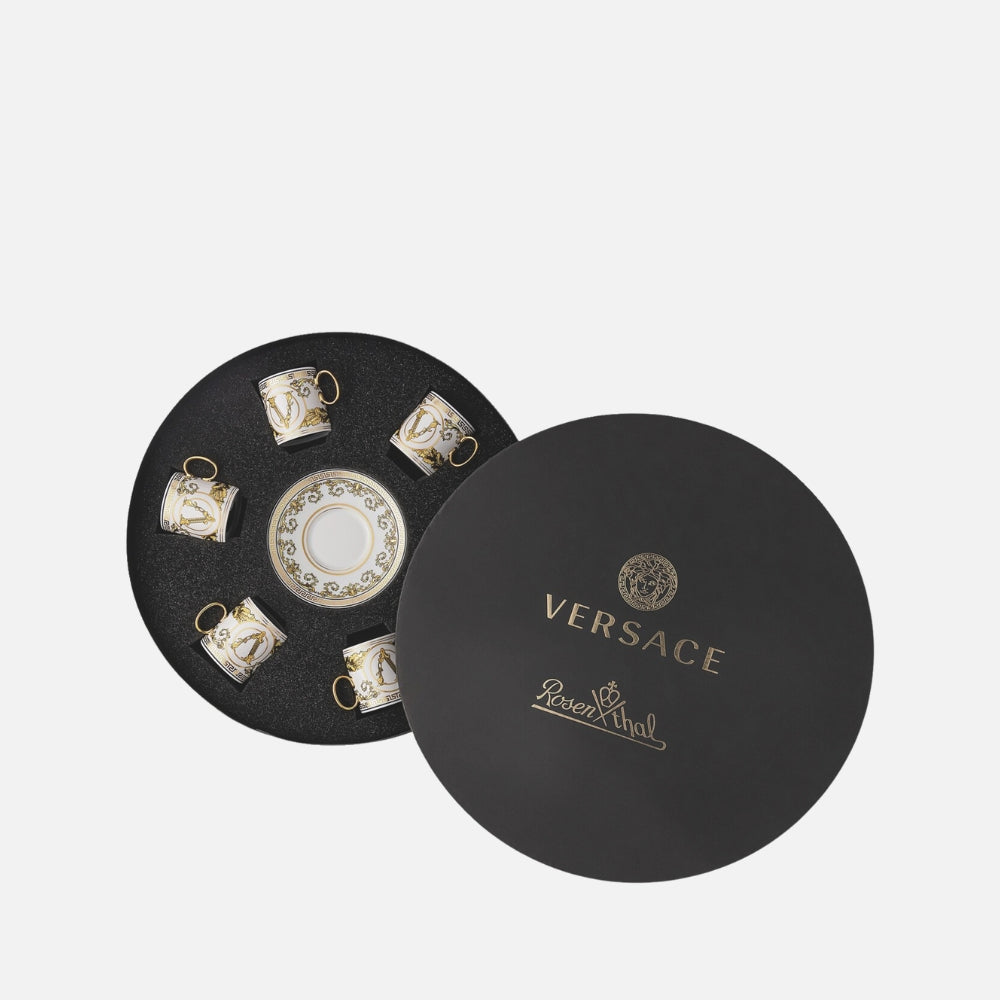 Virtus Gala Espresso Cup & Saucer Set – Porcelain, Set of 6