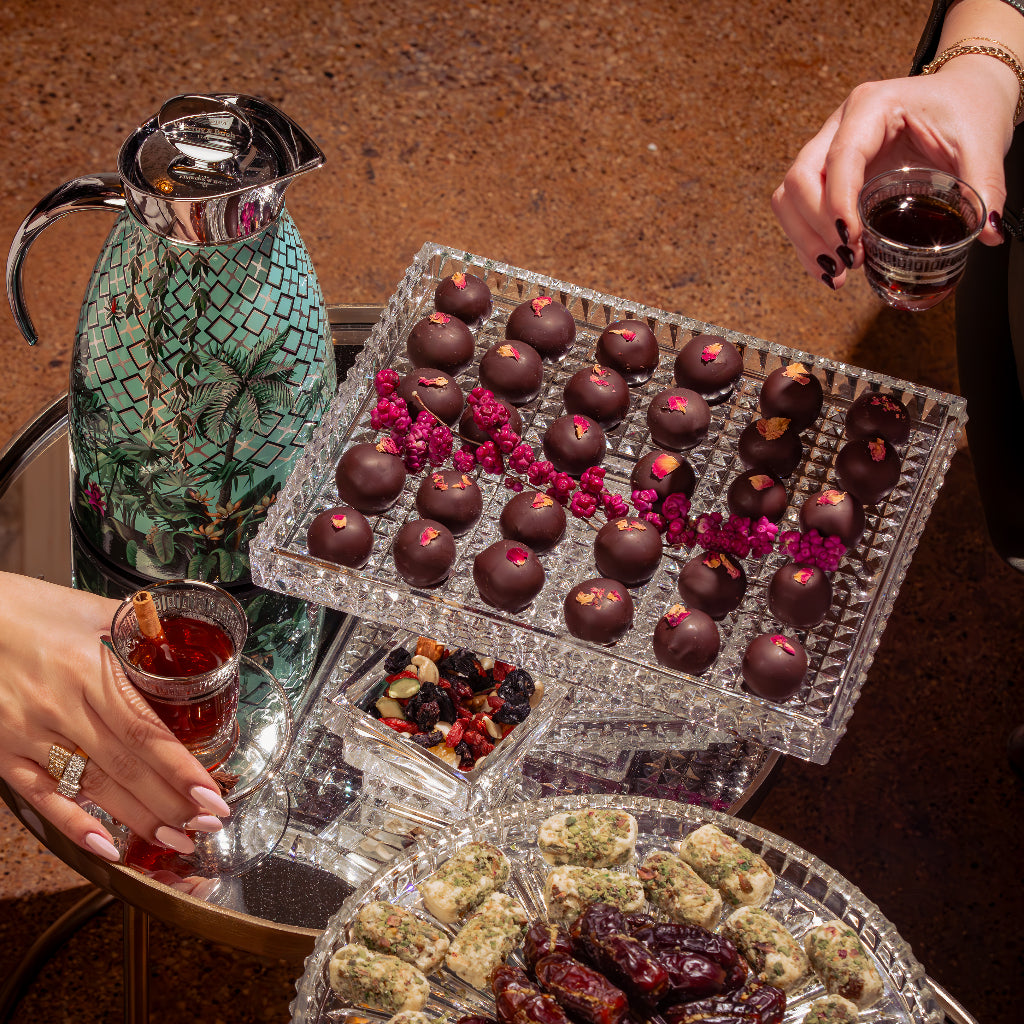 Amazonia 1L Thermos Silver Leaves Chrome for Home