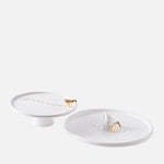 Walking Duck Plate – White/Gold Ceramic Serveware